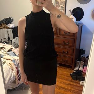 Black mock neck tank